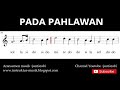 not pada pahlawan - notasi balok melodi pianika - doremi solmisasi