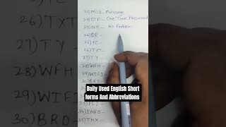 Daily Used English Short forms And Abbreviations -2#english #viral #learnenglish#learning #education