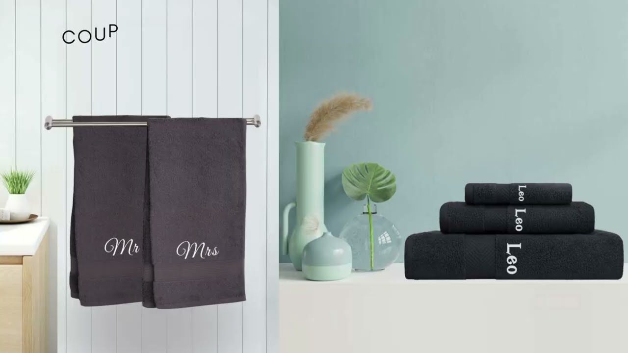 Personalised Embroidered Towel with Name or Initials | Custom Embroidery Gift Idea