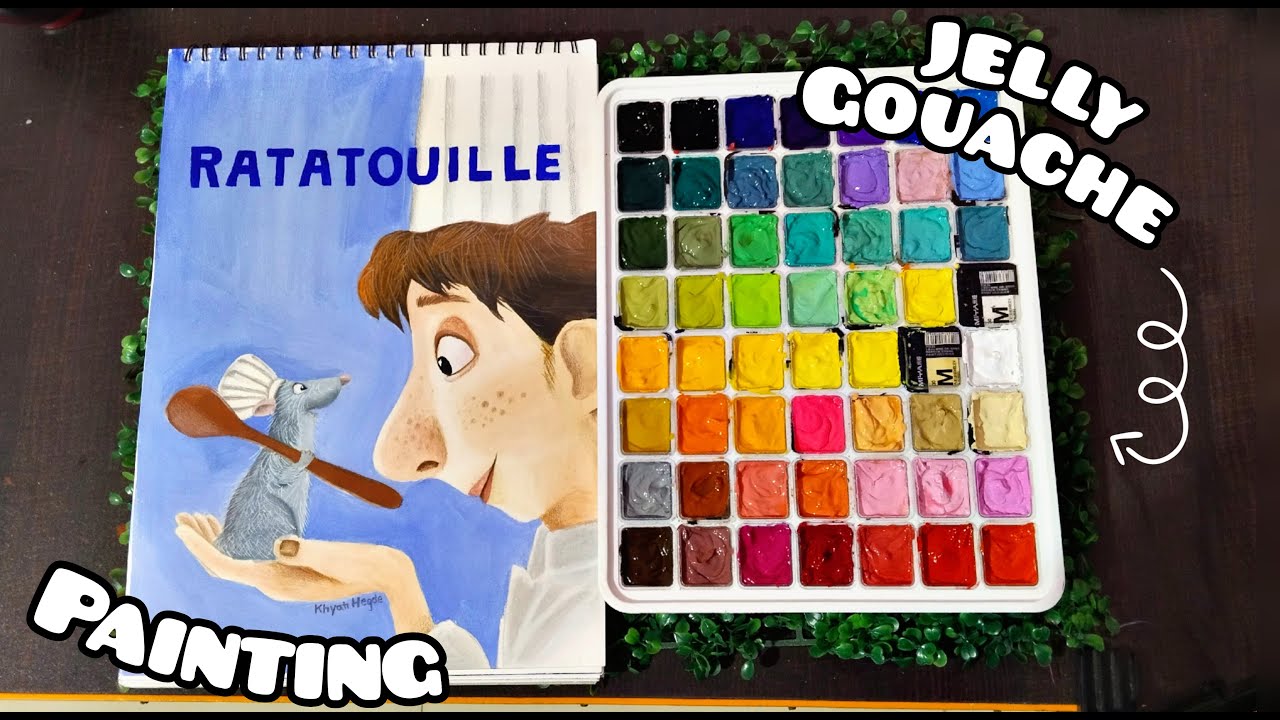 Unboxing jelly gouache for first time and fast painting | step by step ...