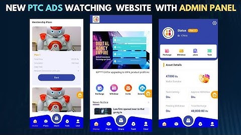 Create New Design Paid Per Click Website With Admin Panel in Mobile App View || Ptc Website