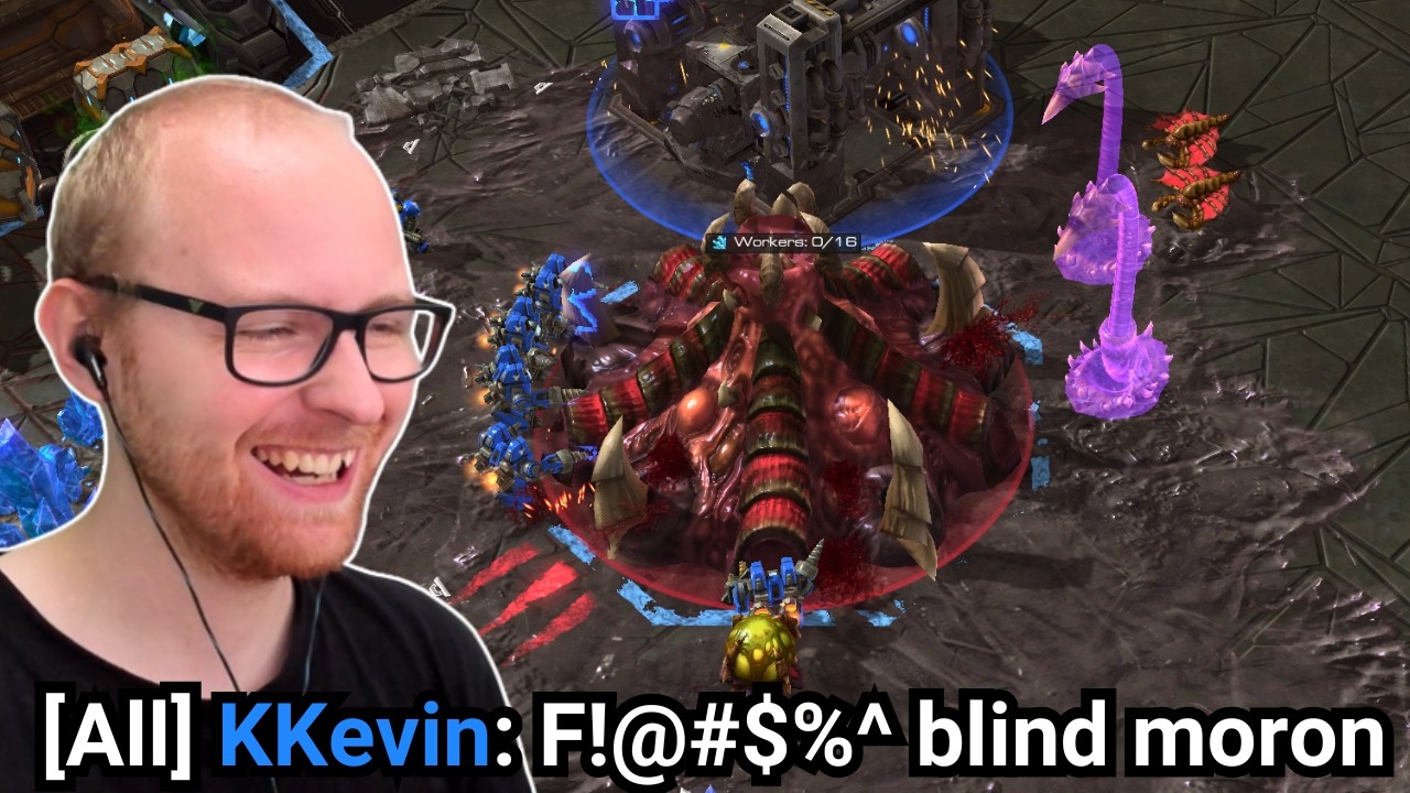 Terran Gets VERY Angry Against My Spine Crawler Rush