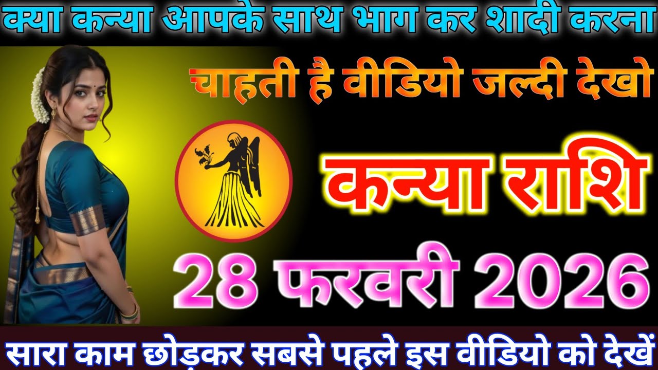 #कन्या राशि दिनांक 28 फरवरी 2026 यह कन्या आपके साथ भाग कर शादी करना चाहती है वीडियो को जल्दी देखो#