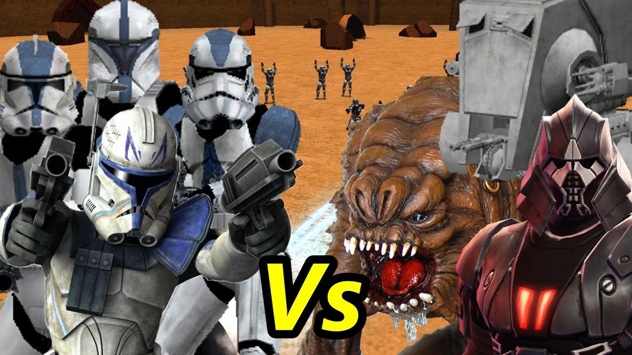 Captain Rex and the 501st vs The Rancor, Tulak Hord and the At St - YouTube