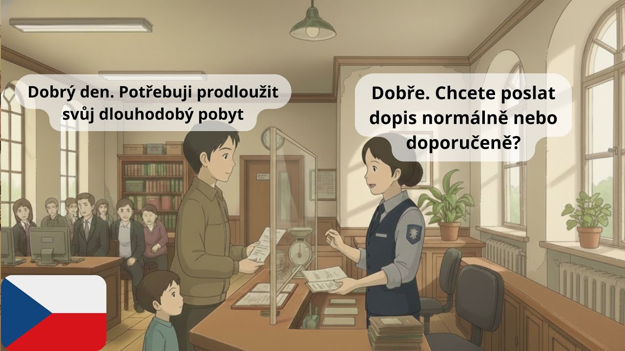15 Czech Conversation Topics at the Immigration Office for Beginners | 10 Short Dialogues (A1–A2)