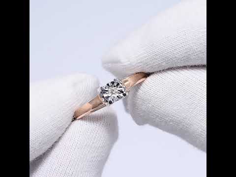 Золотое кольцо SOKOLOV с бриллиантом и рубином 1011811