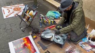 Spray painting in Rome Italy