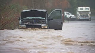 Flooding in Snohomish County, Washington from atmospheric river