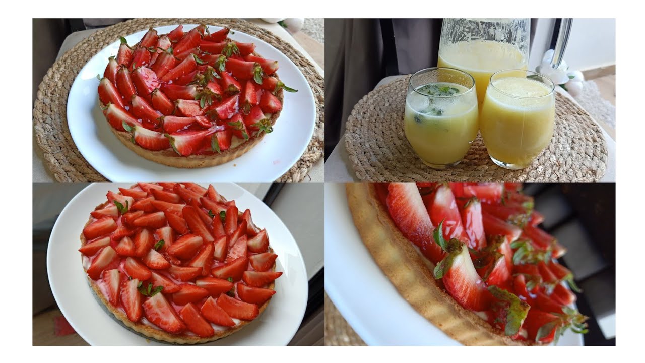 وصفات منعشة لسهراتكم الرمضانية عصير التفاح وتارت الفراولة بدون بيض لذة وخفة🇩🇿