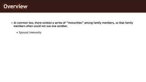 Torts lecture: Duties Among Family Members | quimbee.com