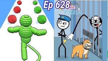 Rope Man VS Theif puzzle Gameplay 🥷🥷💥🔥⚽🏀🎱 Satisfying walkthrough iOS Android Max 628