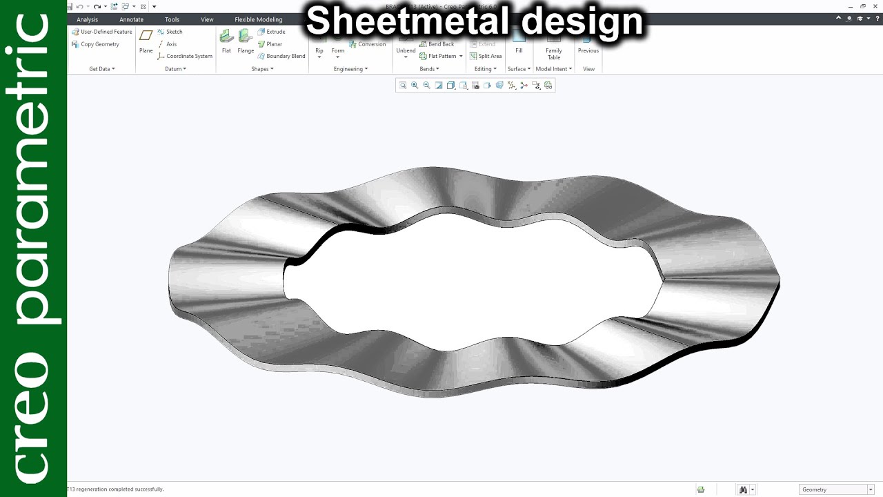 Sheet Metal Tutorial Wave washer in Creo Parametric YouTube