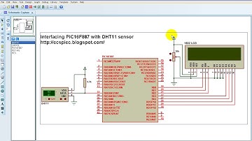 Interfacing PIC16F887 with DHT11 sensor Proteus simulation