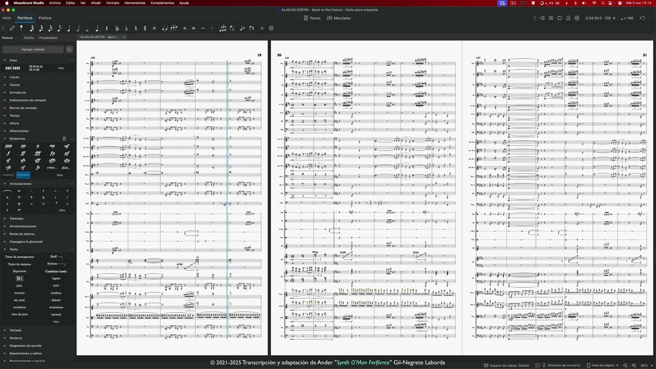 ALAN SILVESTRI - Back to the future / Regreso al futuro - Suite para orquesta [MuseScore 4 Cover]