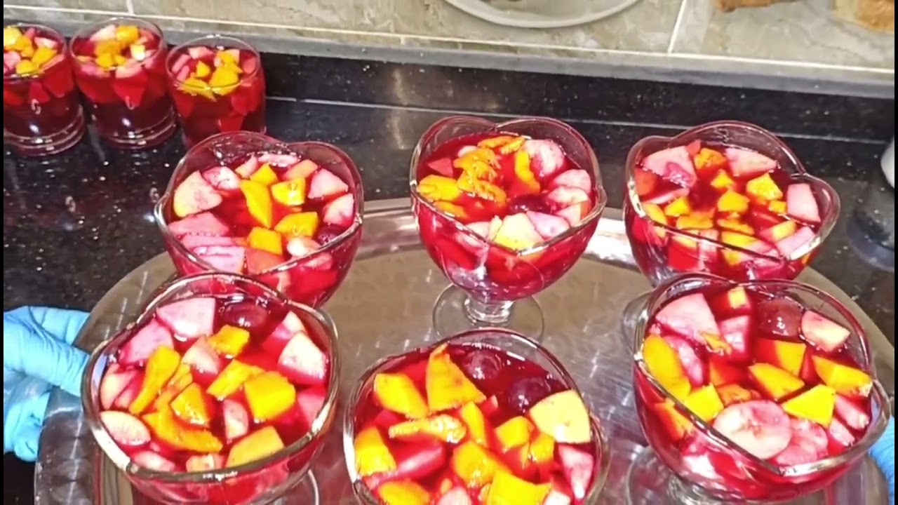 جيلى فراولة وشويه فاكهة آخر لذاذة🍌🍓🍎🍒🥭