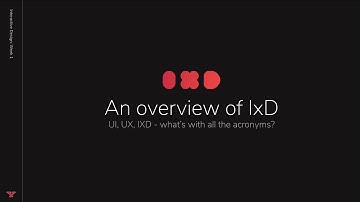 YSU / GID / IXD - An overview of IXD