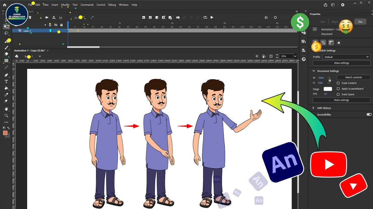 How to make 2D Character Animation || 2D कैरेक्टर एनिमेशन कैसे बनाएं ...