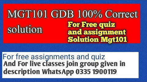 Mgt101 GDB solution 2021 || MGT101 GDB solution spring 2021 || Mgt101 Gdb solution 2021 spring