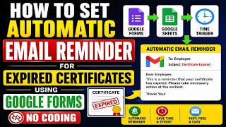 How to Set Automatic Email Reminder for Expired Certificates Using Google Forms | No Coding