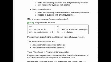Lecture 18a.  The two hypotheses of memory consistency