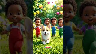Cute Kids &amp; Puppy Fun 🌈🐶 | Color Learning Song for Kids #Shorts