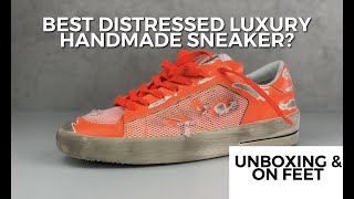 Golden Goose Sneaker STARDAN Orange Fluo White UNBOXING ON FEET