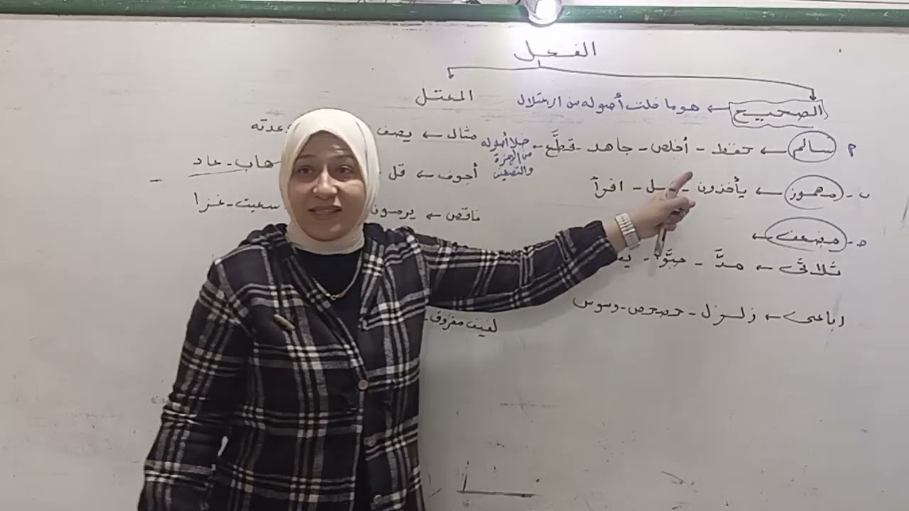 تقسيم الفعل من حيث الصحة والاعتلال.صرف . الصف الأول الثانوي الأزهري ترم ثاني ٢٠٢٥ قناة الياسمين