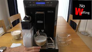 How to Program COFFEE & MILK Amount on Caffe Latte, Flat White etc  Delonghi Eletta Cappuccino Maker