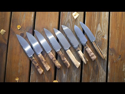 Кухонный нож. Стабилизированное дерево на рукояти.