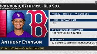 MLB Network Coverage of the Red Sox selecting RHP Anthony Eyanson 87th overall in the 2025 MLB Draft