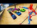 Cars and Spider-Man Epic Crash Test with Ragdoll Friends on SKATE RAMP! Hungry Sharks in the Sea