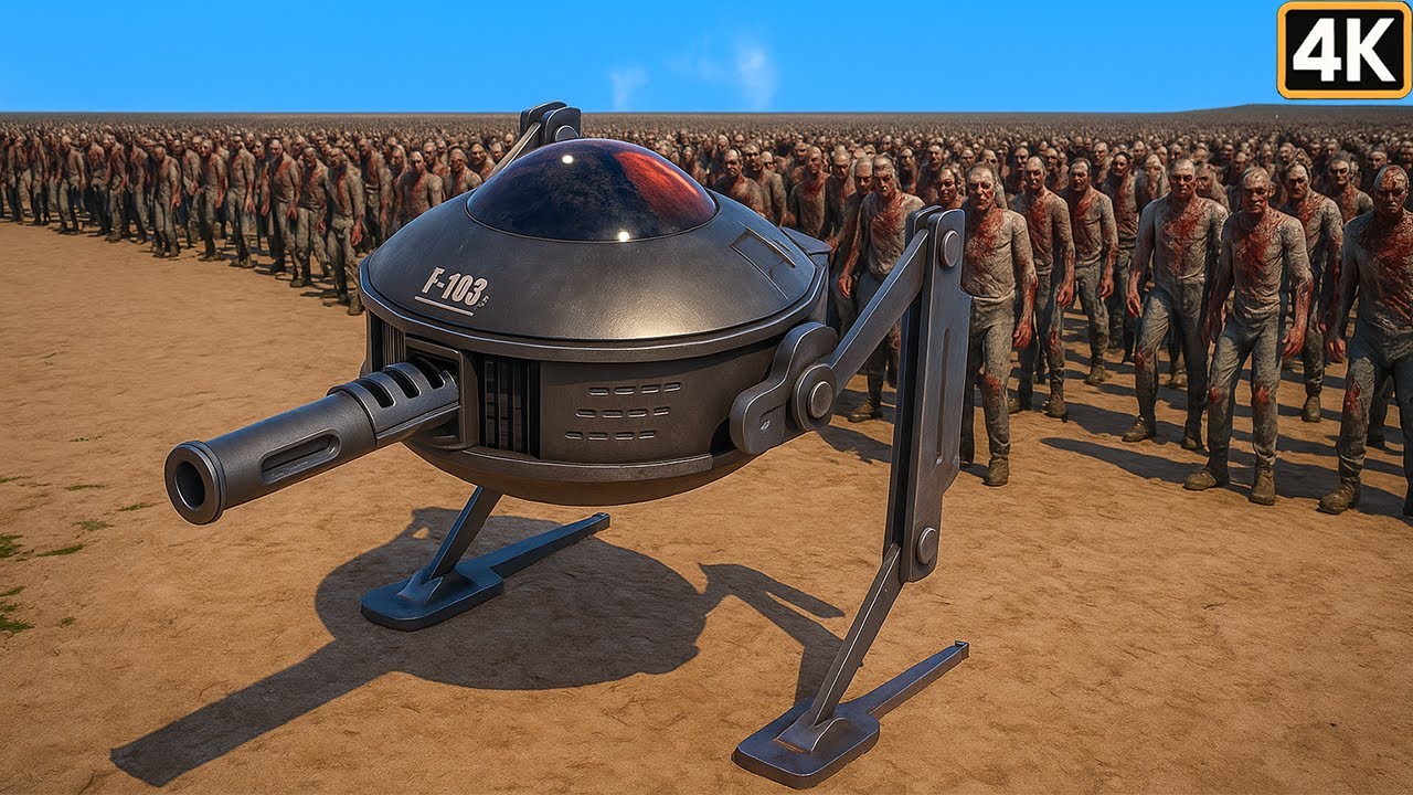 BATTLE MECH, T45 SHOTGUN & SCI-FI MINIGUN VS 3.6M ALIEN & ZOMBIES !! UEBS 2