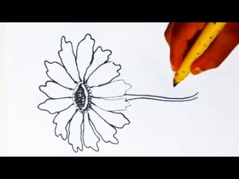 How to draw a Flower Drawing : step by step drawing //outline drawing # ...