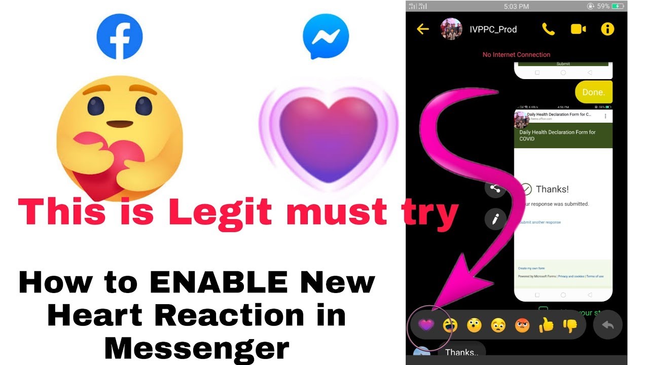 How to ENABLE New Heart Reaction on Messenger ♥| Tutorial Vlog| Easy way.