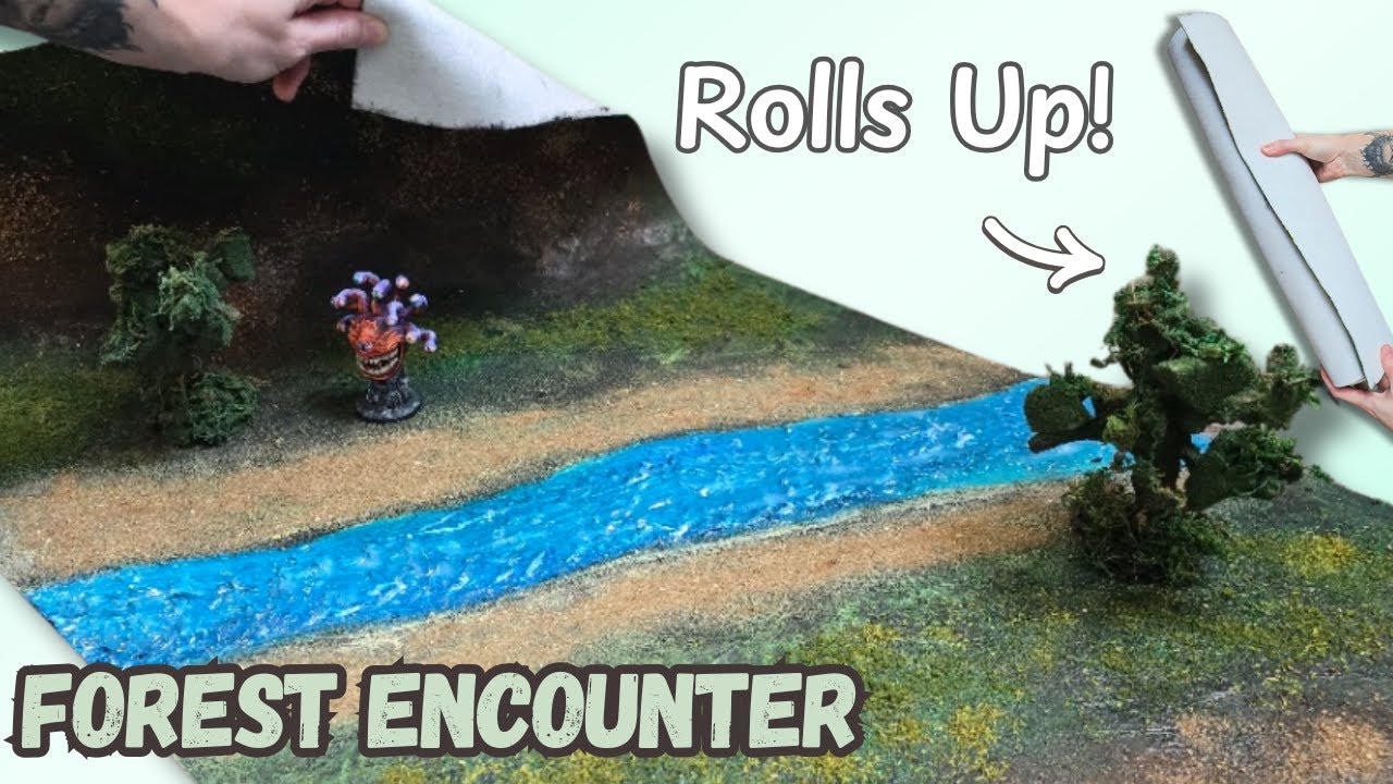 DIY Rollable Battle Mat for D&D & Warhammer | Easy Terrain Build on a Budget! - Forest Encounter