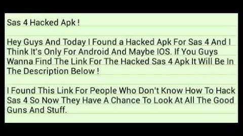 Sas 4 Hacked Apk !
