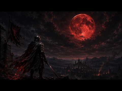 knight looking at blood moon - 2 hour live walpaper