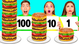Tantangan 100 Lapis Makanan | Perang Dapur Lucu HAHANOM Challenge