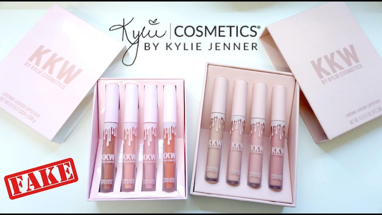 REAL vs FAKE: Kylie Cosmetics X KKW Creme Liquid Lipsticks - YouTube.