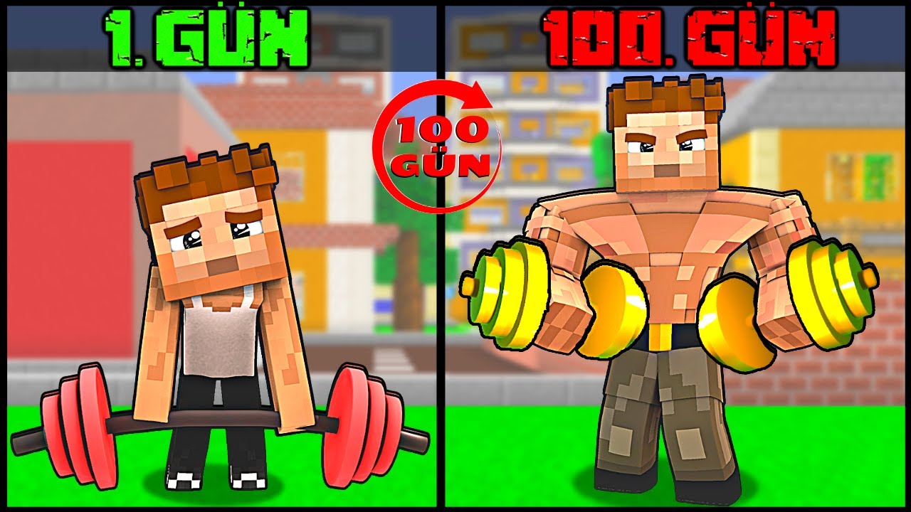 ALİ 100 GÜN BOYUNCA KAS YAPTI! 💪😎 - Minecraft