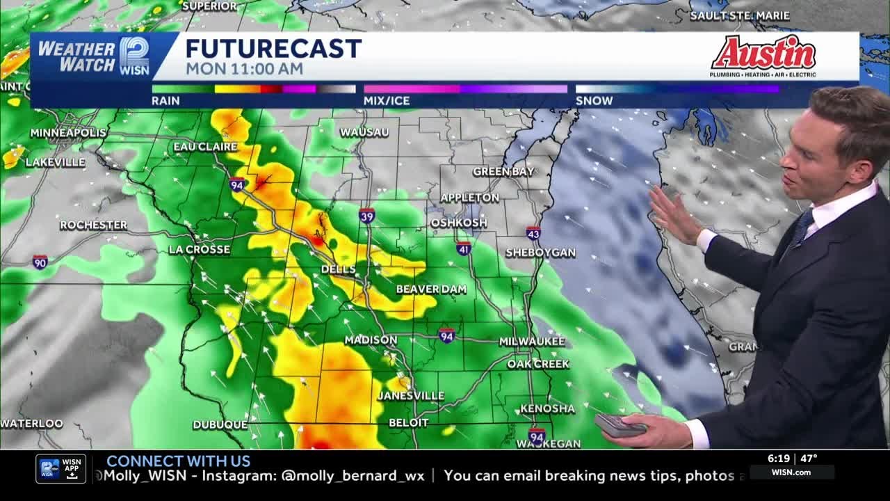 4/27 SE Wisconsin Weather: Rounds of Storms Monday - YouTube