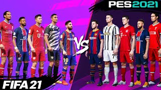 FIFA 21 vs. PES 2021: TOP 100 PLAYERS (Appearance & Ratings) 4K