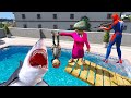 Scary Teacher 3D Spiderman Vs Miss T Shark Battle In The Pool Nick Rescue Game Animation 