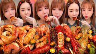 GIANT PRAWNS & SEAFOOD ASMR MUKBANG 🐙🦞🦐 | Ultimate Seafood Eating Challenge