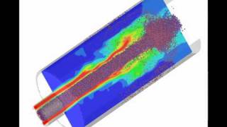 Les Of 3D Swirling Particle Flow In A Combustion Chamber