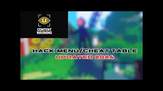 Content Warning Cheat Table / HACKS / HACK MENU TUTORIAL(2024)