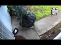 Porch pirate disguised as trash bag caught on video stealing packages from home