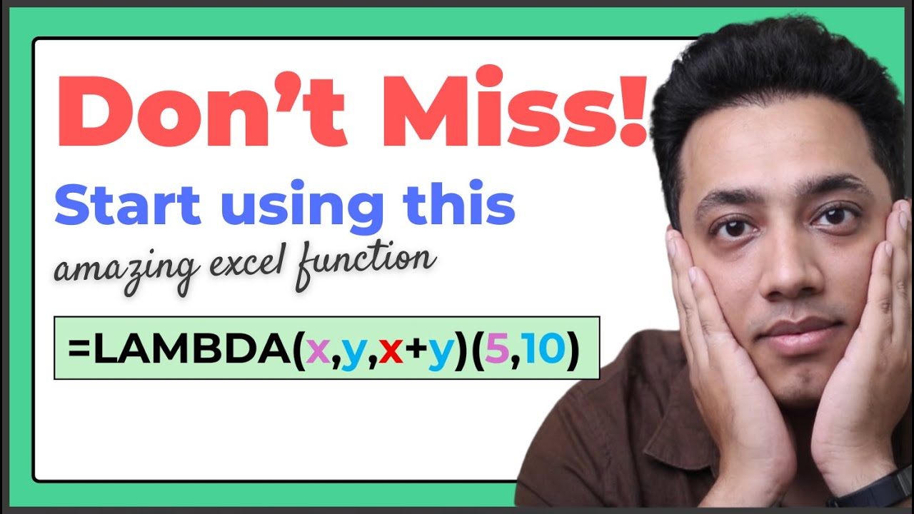 (IMPORTANT) - Getting Started with LAMBDA in 8 Minutes in Excel