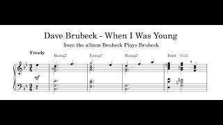 Dave Brubeck - When I Was Young - Piano Transcription (Sheet Music in Description)