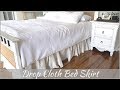 FARMHOUSE BEDROOM | How To Make a Bedskirt From Drop Cloth